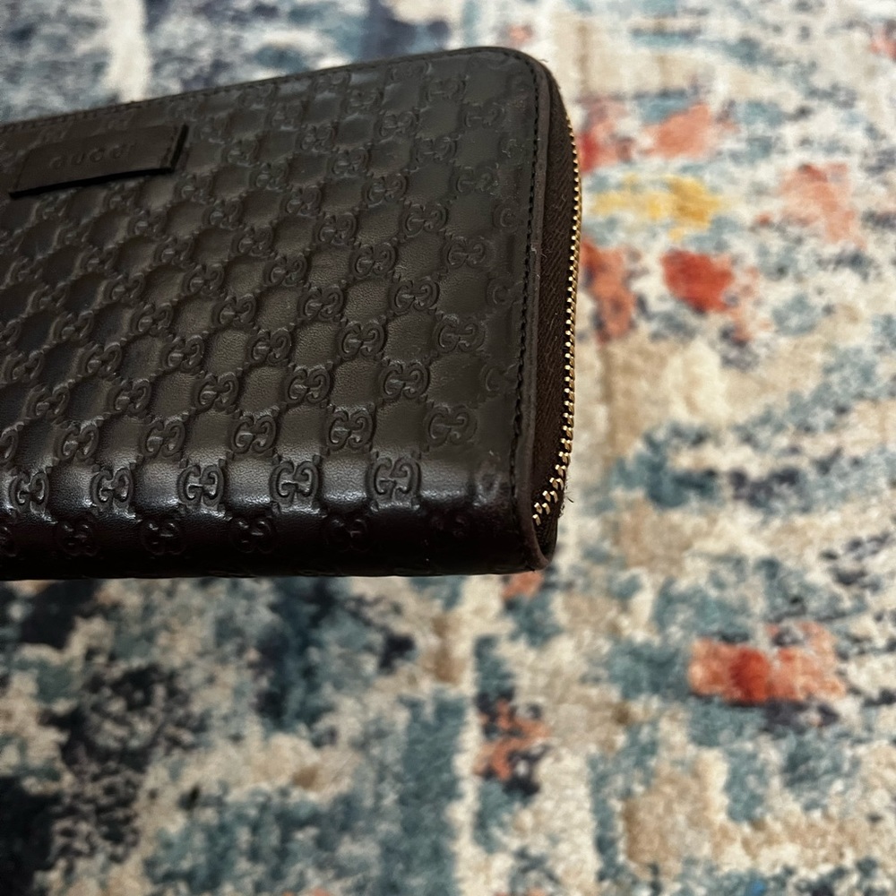 Microguccissima Pattern Leather Continental Wallet - image 6